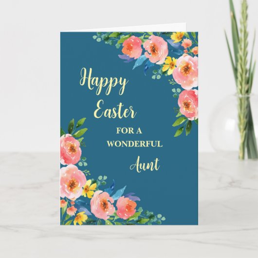 Cartes Pour Fêtes Annuelles Fleurs de printemps Joyeuse Tante de Pâques (Devant)