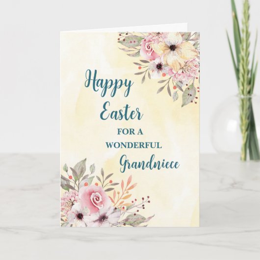 Cartes Pour Fêtes Annuelles Fleurs de printemps Joyeuses Grandniece de Pâques (Devant)