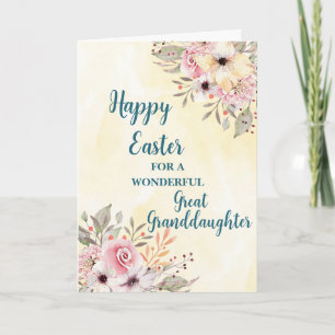 Cartes Pour Fêtes Annuelles Fleurs de printemps Joyeuses Pâques Grande Petite-