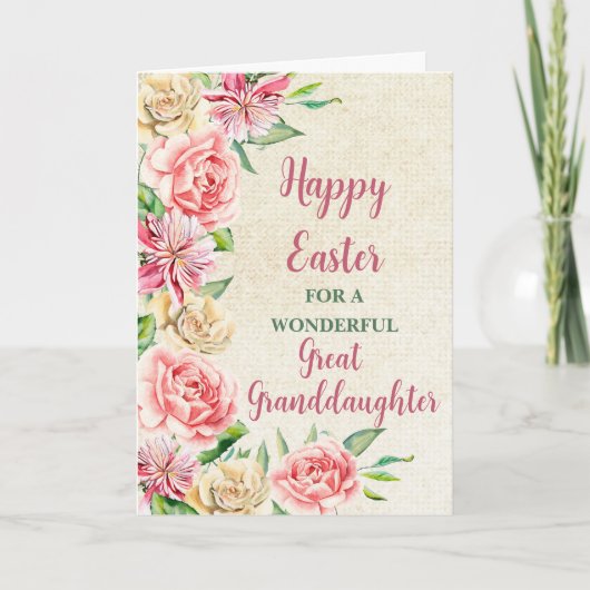 Cartes Pour Fêtes Annuelles Fleurs de printemps Joyeuses Petite-fille de Pâque (Devant)
