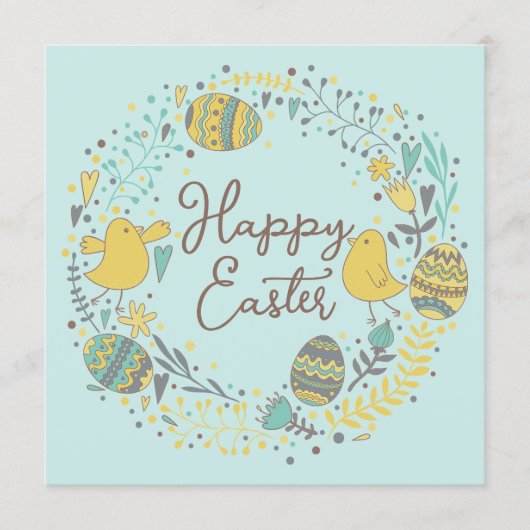 Cartes Pour Fêtes Annuelles Fleurs de printemps sur mesure Poussins mignonnes  (Devant)