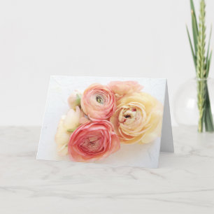 Cartes Pour Fêtes Annuelles Fleurs de renoncule aux tons chauds