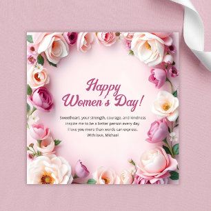 Cartes Pour Fêtes Annuelles Fleurs de Roses Roses 8 Mars Journée International