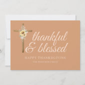 Cartes Pour Fêtes Annuelles Fleurs de soleil croisées Merci béni Thanksgiving (Devant)