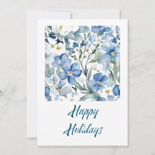 Cartes Pour Fêtes Annuelles Fleurs de vacances joyeuses aquarelle Noël joyeux