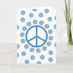 Cartes Pour Fêtes Annuelles Fleurs des signes de paix