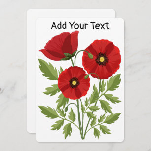 Cartes Pour Fêtes Annuelles Fleurs d'été joyeuses floraison de pavot
