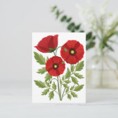 Cartes Pour Fêtes Annuelles Fleurs d'été joyeuses floraison de pavot (Debout devant)