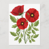 Cartes Pour Fêtes Annuelles Fleurs d'été joyeuses floraison de pavot (Devant)