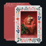 Cartes Pour Fêtes Annuelles Fleurs d'hiver Bébé Photo Annonces de naissance<br><div class="desc">Des fleurs d'hiver et des points de neige accentuent votre photo préférée de nouveau-né. Votre famille salue en lettres chic sur le devant et les informations de naissance de votre bébé sur le dos. Utilisez N'IMPORTE QUELLE police et couleur de police. **AJOUTER d'autres photos sur le dos. Sélectionnez Matte pour...</div>