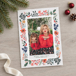 Cartes Pour Fêtes Annuelles Fleurs d'hiver Photo de Noël