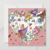 Cartes Pour Fêtes Annuelles Fleurs du coeur (Devant)