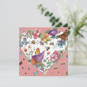 Cartes Pour Fêtes Annuelles Fleurs du coeur