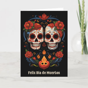Cartes Pour Fêtes Annuelles 🌹 Fleurs du Souvenir : Dia de Muertos Hommage 🌹