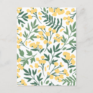 Cartes Pour Fêtes Annuelles Fleurs et feuilles jaunes minimalistes