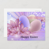 Cartes Pour Fêtes Annuelles Fleurs et oeufs de Pâques (Devant / Derrière)