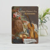 Cartes Pour Fêtes Annuelles Fleurs et violon CC0643 Valentine Salutation (Debout devant)