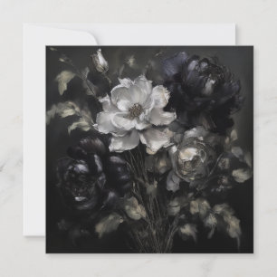 Cartes Pour Fêtes Annuelles Fleurs gris IA