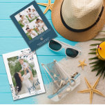 Cartes Pour Fêtes Annuelles Fleurs hivernales joyeuses | Photo<br><div class="desc">Envoyez cette belle carte de vacances à vos amis et à votre famille avec un cadre floral hivernal avec une photo,  un texte "joyeux",  le nom de la famille et l'année,  et ajoutez quatre photos avec votre message personnel au verso.</div>