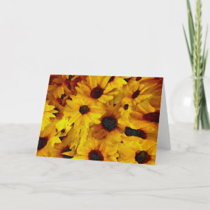 Cartes Pour Fêtes Annuelles Fleurs jaunes