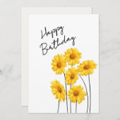 Cartes Pour Fêtes Annuelles Fleurs jaunes délicates aux longues tiges Annivers (Devant / Derrière)