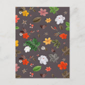 Cartes Pour Fêtes Annuelles Fleurs jaunes et roses blanches 26 (Devant)