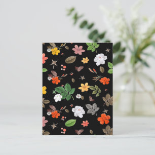 Cartes Pour Fêtes Annuelles Fleurs jaunes et roses blanches 8