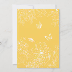Cartes Pour Fêtes Annuelles Fleurs Jaunes Motif, Floral, Minimaliste