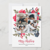 Cartes Pour Fêtes Annuelles Fleurs joyeux Noël famille florale 5 photos (Devant)