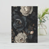 Cartes Pour Fêtes Annuelles Fleurs noires et blanches (Debout devant)