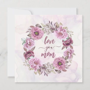 Cartes Pour Fêtes Annuelles Fleurs pastel vous aiment maman