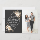 Cartes Pour Fêtes Annuelles Fleurs peintes en or Photo de Noël (Devant)