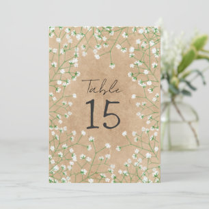 Cartes Pour Fêtes Annuelles Fleurs respiratoires du bébé Mariage rustique Numé