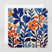 Cartes Pour Fêtes Annuelles fleurs retro 70's (Devant / Derrière)