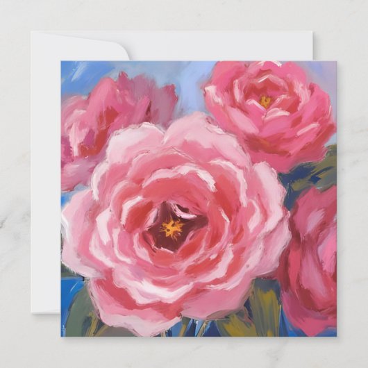 Cartes Pour Fêtes Annuelles Fleurs roses (Devant)
