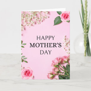 Cartes Pour Fêtes Annuelles Fleurs roses élégantes Bonne fête des Mères