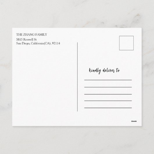 Cartes Pour Fêtes Annuelles Fleurs roses gaies Festival de printemps 2023 (Dos)