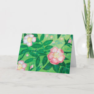 Cartes Pour Fêtes Annuelles Fleurs roses sauvages Pâques