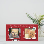 Cartes Pour Fêtes Annuelles Fleurs rouges géantes Photo de Noël (Debout devant)