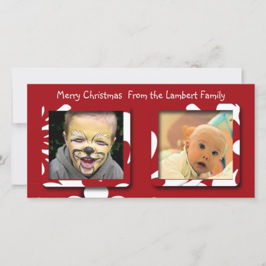 Cartes Pour Fêtes Annuelles Fleurs rouges géantes Photo de Noël (Devant)