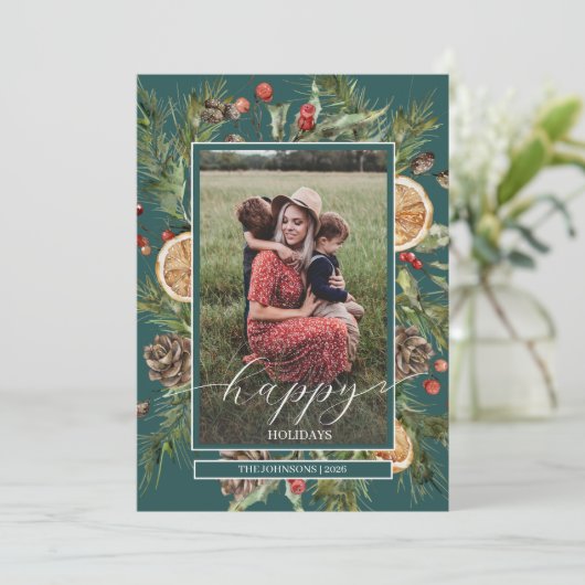 Cartes Pour Fêtes Annuelles Fleurs rustiques 2 Photo (Debout devant)