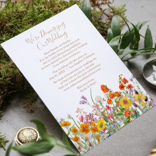 Cartes Pour Fêtes Annuelles Fleurs sauvages colorées Nous réduisons notre Mari
