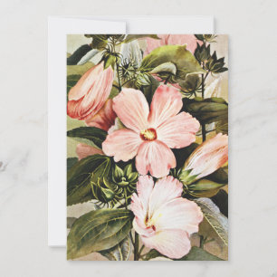 Cartes Pour Fêtes Annuelles Fleurs sauvages rose mauve aquarelle vintage