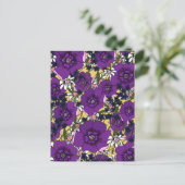 Cartes Pour Fêtes Annuelles Fleurs sauvages vintages violets (Debout devant)