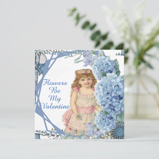Cartes Pour Fêtes Annuelles Fleurs Soyez Mes Fleurs Bleues Valentin Chère Fill (Debout devant)
