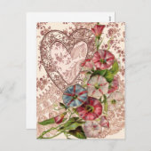 Cartes Pour Fêtes Annuelles Fleurs Valentine (Devant / Derrière)