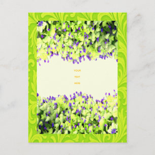 Cartes Pour Fêtes Annuelles fleurs vertes et violettes