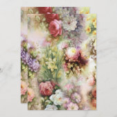 Cartes Pour Fêtes Annuelles Fleurs vintages (Devant / Derrière)