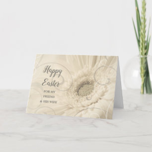 Cartes Pour Fêtes Annuelles Fleurs vintages heureux ami de Pâques et sa femme