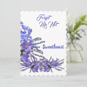 Cartes Pour Fêtes Annuelles Fleurs violettes Bluebell Oubliez-moi pas Valentin